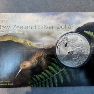 New Zealand - 2007 - Silver Dollar Specimen Coin - Great Spotted Kiwi