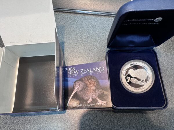 2008 1oz Silver NZ The Haast Tokoeka Kiwi Proof Coin