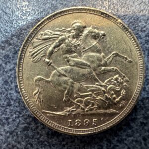 1895 Victoria Veiled Head Gold Full Sovereign coin