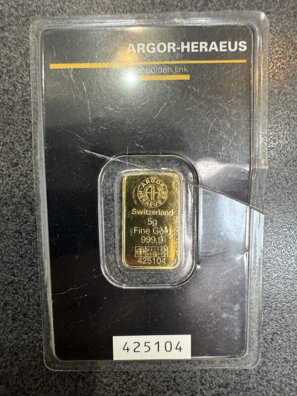Argor Heraeus 5 Gram Gold Bar