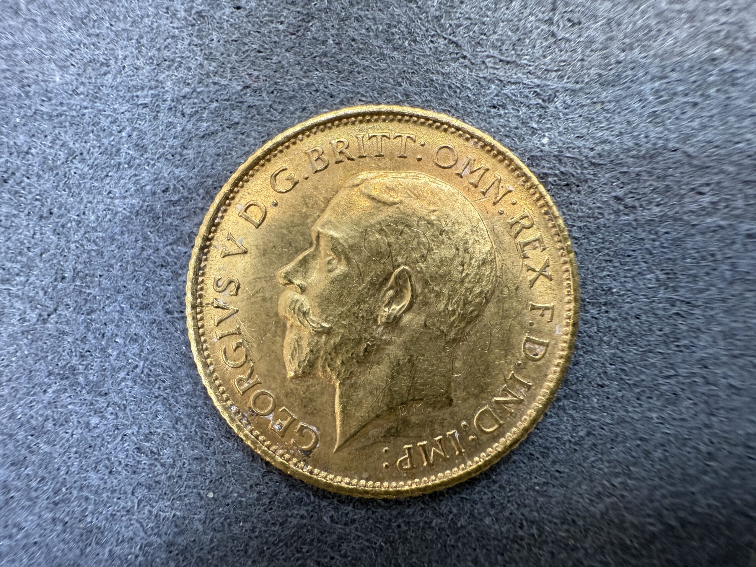 1915 Half Gold Sovereign Coin Georgivs V D.G. Britt - Image 3