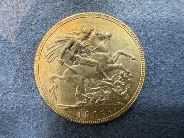 1908 Gold Full Sovereign Coin Edward VII