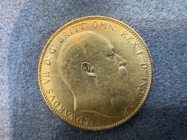 1908 Gold Full Sovereign Coin Edward VII - Image 3