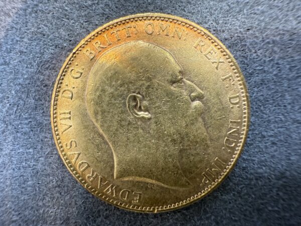 1910 Gold Full Sovereign Coin Edward VII - Image 3