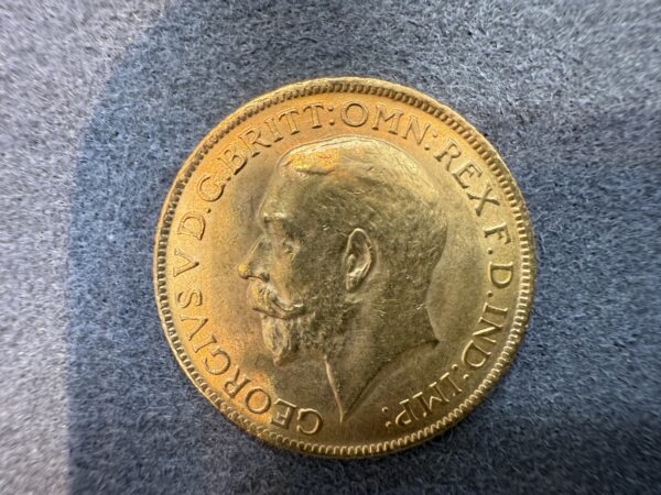 1914 Gold Full Sovereign Coin George V - Image 3