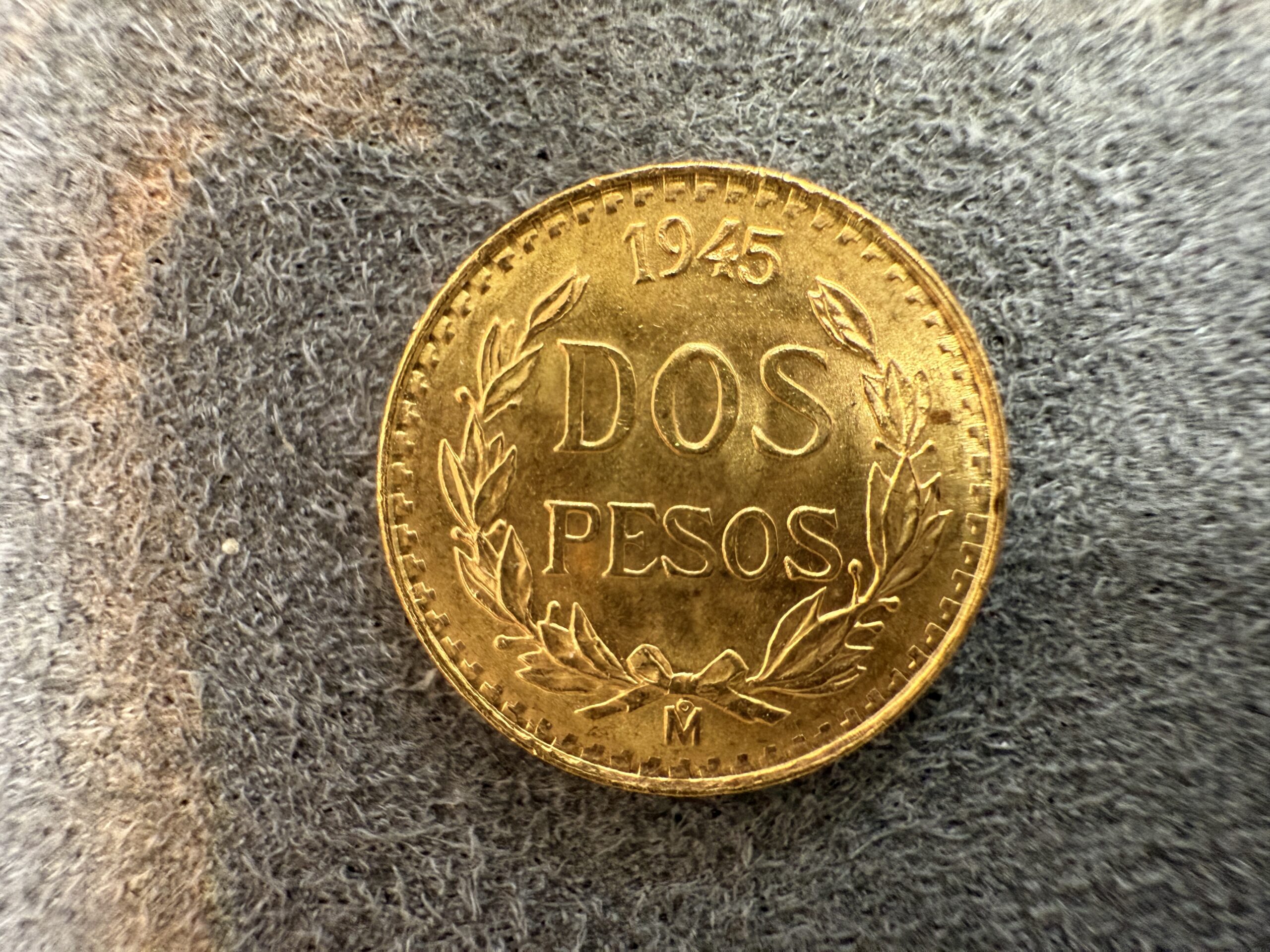 1945 Mexico Gold 2 Pesos (.0482 oz)
